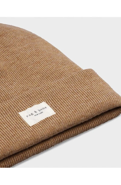 Rag & Bone Icons Addison Wool Blend Beanie In Camel
