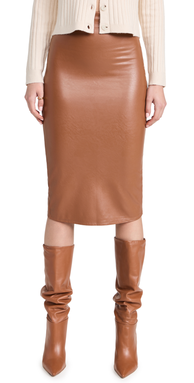 Shop Commando Faux Leather Midi Skirt Cocoa