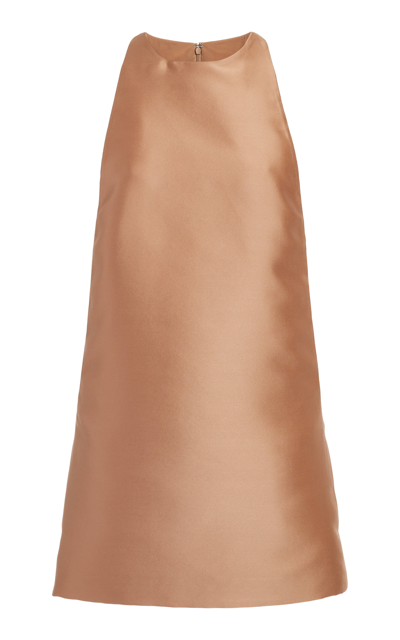 Shop Valentino Sleeveless Techno Duchesse Mini Dress In Neutral
