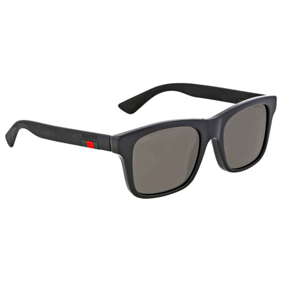 Shop Gucci Polarized Grey Square Mens Sunglasses Gg0008s 002 53 In Black / Grey