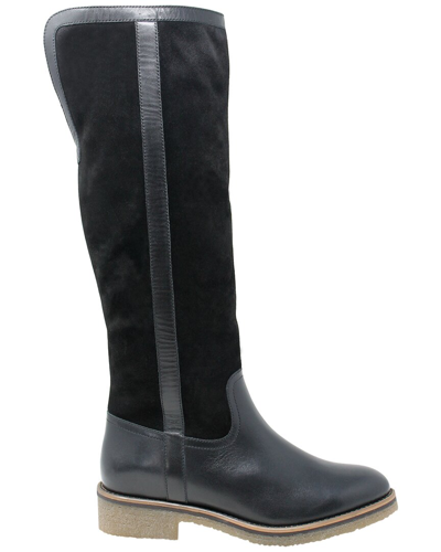 Shop Charles David Yarn Suede & Leather Boot In Black