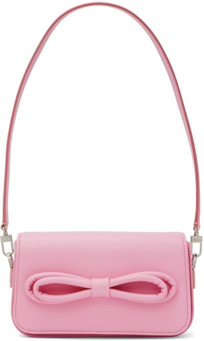 Shop Mach & Mach Pink Puffed Bow Bag In Baby Pink