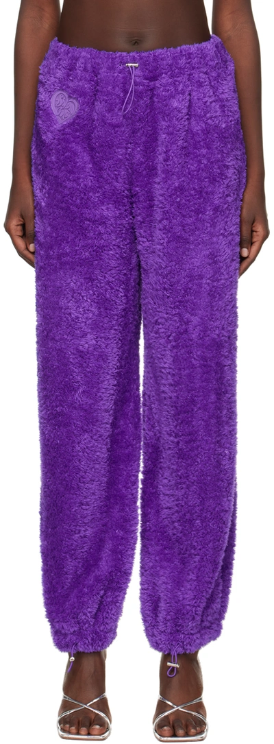 Sinead Gorey Purple Oversized Heart Lounge Pants In Purple