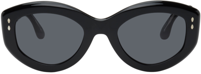 Shop Isabel Marant Black Cat-eye Sunglasses In 0807 Black