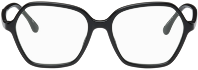 Shop Isabel Marant Black Hexagonal Glasses In 0807 Black