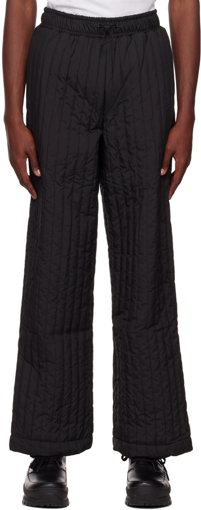 Shop Rains Black Liner Lounge Pants In 01 Black