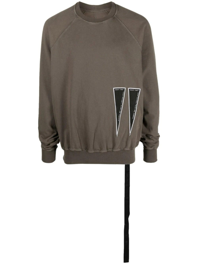 Shop Rick Owens Drkshdw Triangle-patch Crew-neck Sweatshirt In Grey