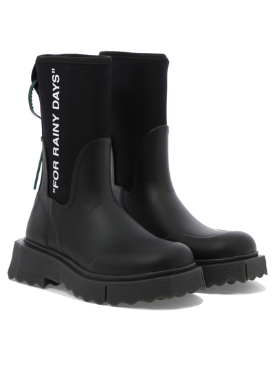 Shop Off-white "sponge" Rainboots In Black