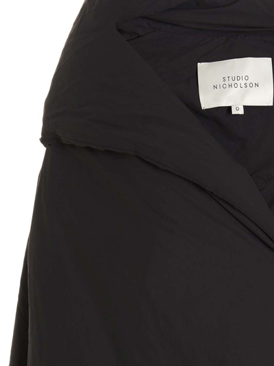 Shop Studio Nicholson Nile Hooded Down Jacket In Black