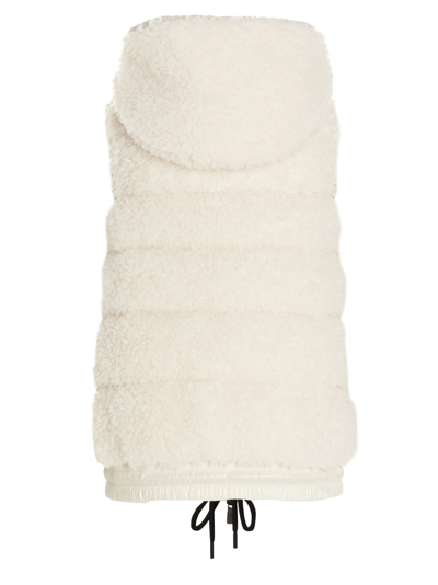 Shop Moncler Teddy-effect Vest In White/black