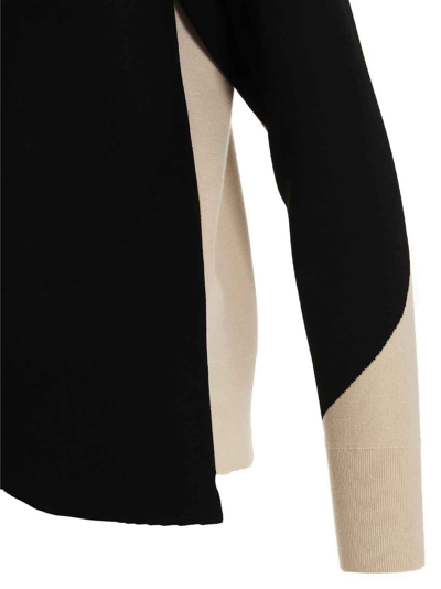 Shop Tory Burch Colorblock Sweater In White/black