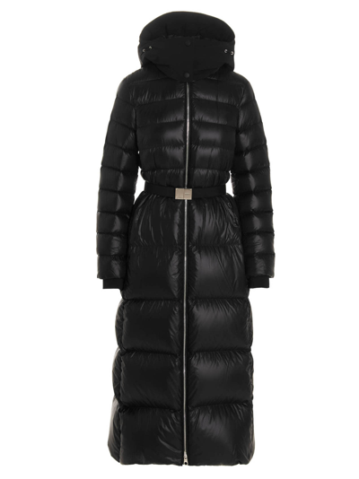 Shop Burberry Burniton Long Down Jacket In Black