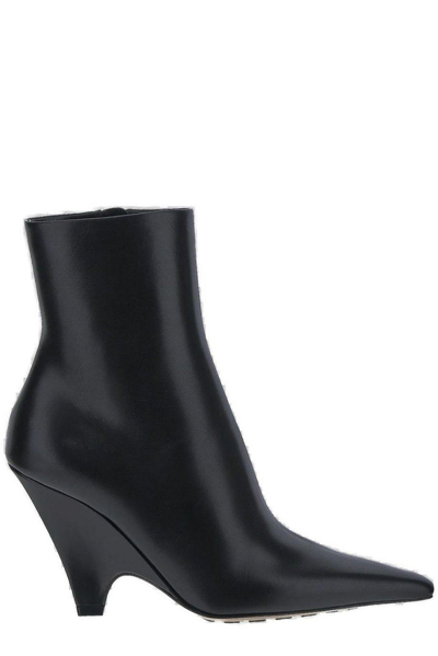 Shop Bottega Veneta Pointed Toe Ankle Boots In Black