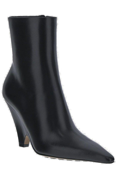 Shop Bottega Veneta Pointed Toe Ankle Boots In Black