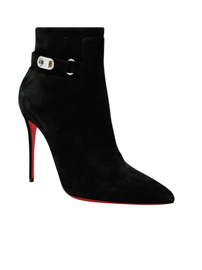 Shop Christian Louboutin Black Velours So Kate Booty 100 Ankle Boots