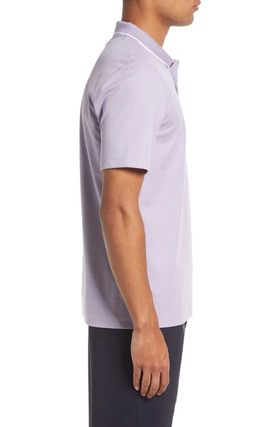 Shop Ted Baker Galton Tipped Cotton Blend Polo In Light Purple