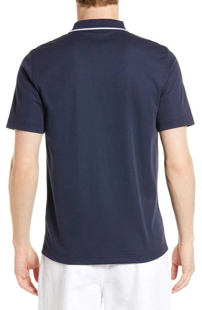 Shop Ted Baker London Galton Tipped Cotton Blend Polo In Navy