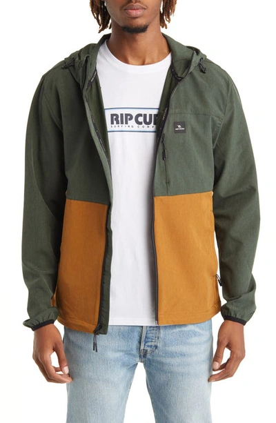 Shop Rip Curl Elite Anti Series Water Repellent Hooded Jacket In Deep Forest