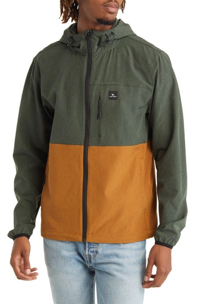 Shop Rip Curl Elite Anti Series Water Repellent Hooded Jacket In Deep Forest