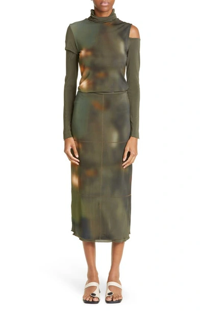 Shop Paloma Wool Lumiere Print Two-piece Top In Dark Khaki