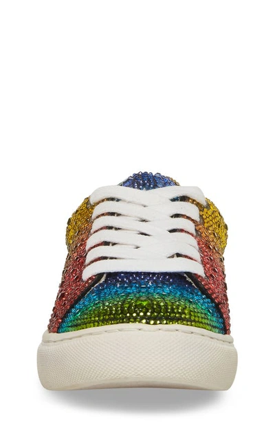 Betsey Johnson Sidny Crystal Sneaker In Rainbow