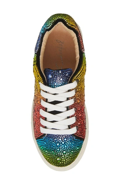 Betsey Johnson Sidny Crystal Sneaker In Rainbow