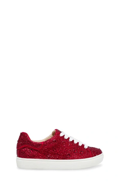 Shop Betsey Johnson Sidny Crystal Sneaker In Red