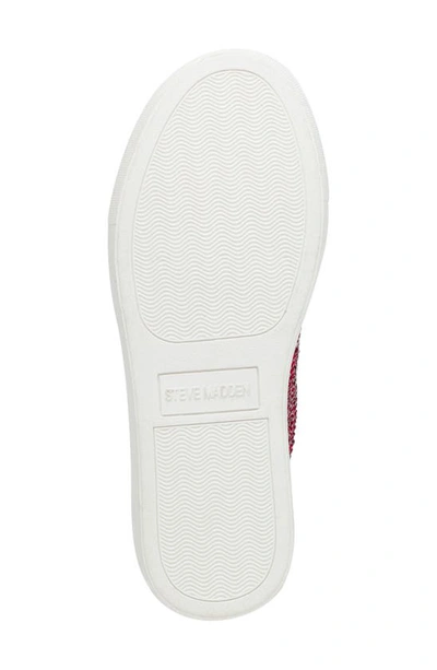 Betsey Johnson Sidny Crystal Sneaker In Red
