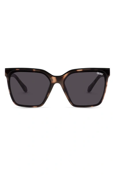 Shop Quay Level Up 51mm Square Sunglasses In Milky Tortoise / Black