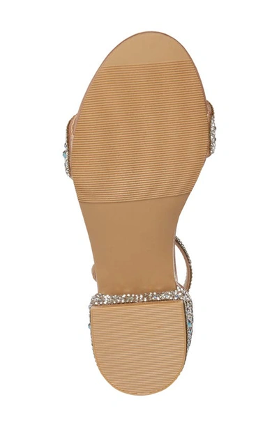 Shop Betsey Johnson Rhinestone Ankle Strap Sandal In Champagne
