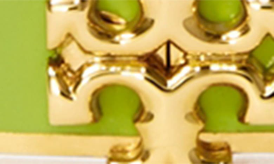 Shop Tory Burch Kira Enamel Hinge Bracelet In Tory Gold / Green Citrine