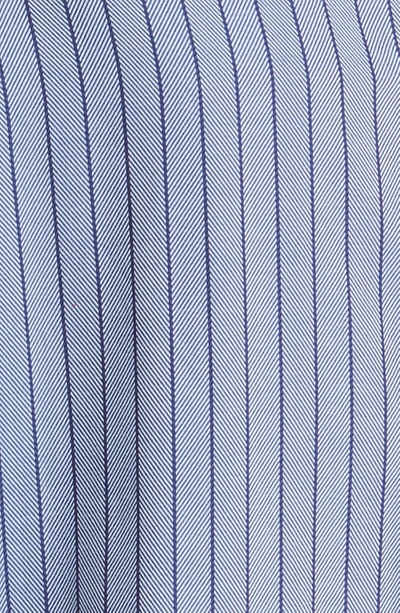 Shop Majestic Herringbone Stripe Cotton Pajamas In Cobalt