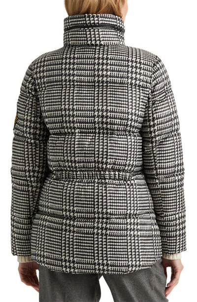Shop Lauren Ralph Lauren Houndstooth Check Puffer Coat In Enlarged Glen Check