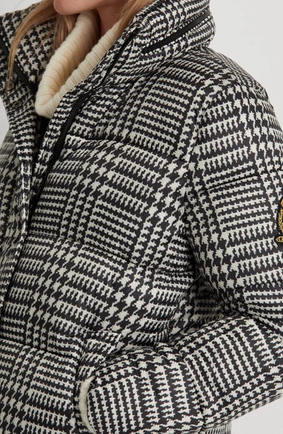 Shop Lauren Ralph Lauren Houndstooth Check Puffer Coat In Enlarged Glen Check