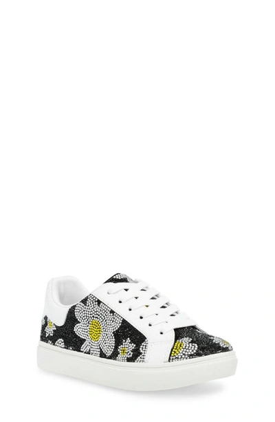 Shop Betsey Johnson Kids' Linsy Rhinestone Sneaker In Daisy Multi