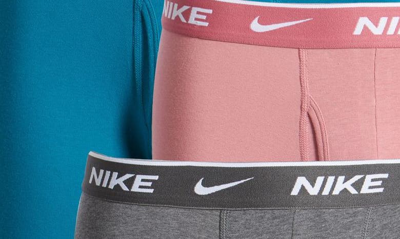 Shop Nike Dri-fit Essential 3-pack Stretch Cotton Boxer Briefs In Bright Spruce