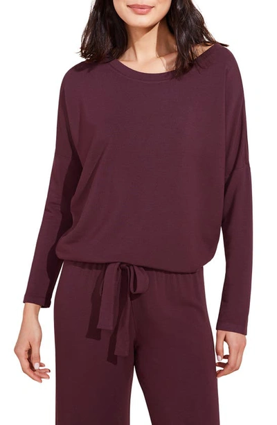 Shop Eberjey Softest Sweats Pajama Top In Mulberry
