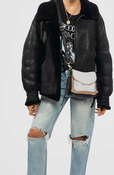 Shop Aimee Kestenberg Mini All For Love Convertible Leather Crossbody Bag In Oat Colorblock