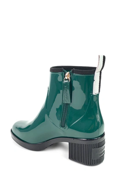 Kate Spade Puddle Vinyl Zip Rain Booties In Argula/ Black/ Parchment