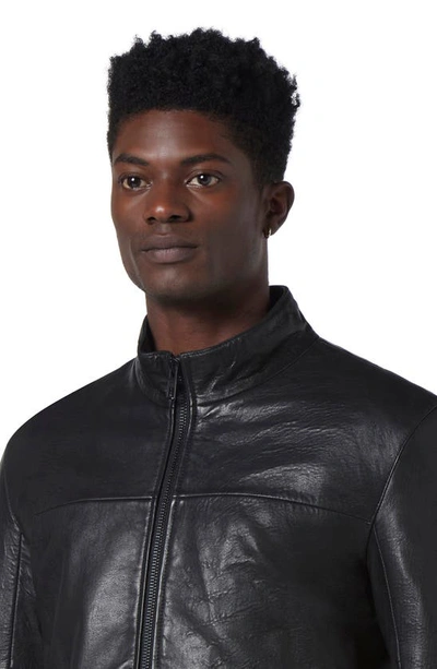 Shop Andrew Marc Sallinger Leather Racer Jacket In Black