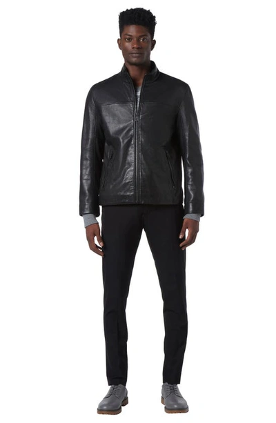 Shop Andrew Marc Sallinger Leather Racer Jacket In Black