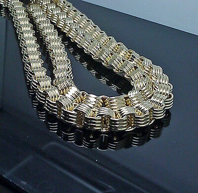 Pre-owned Globalwatches10 10k Yellow Gold Byzantine Chain Men's Necklace 10 Mm 30 Inches, Thick,real, Box