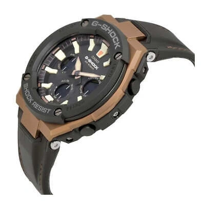 Pre-owned Casio G-shock Steel Black Dial Men's Leather Strap Watch Gsts120l-1a Msrp $300