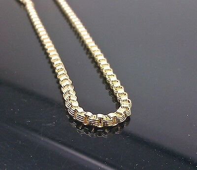 Pre-owned Globalwatches10 Real 10k Yellow Gold Byzantine Box Chain 24" Necklace 3.5mm 100% Authentic 10kt