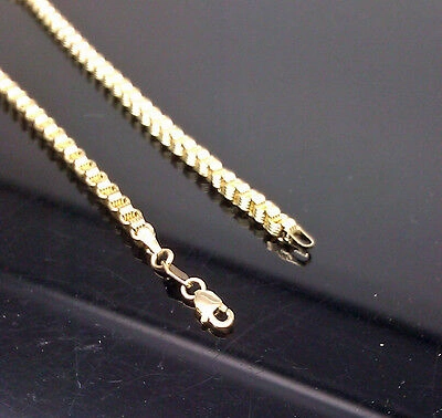 Pre-owned Globalwatches10 Real 10k Yellow Gold Byzantine Box Chain 24" Necklace 3.5mm 100% Authentic 10kt
