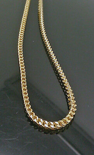 Pre-owned Globalwatches10 Real 10k Yellow Gold 3mm Franco Chain 24" Inch Necklace 100% Authentic 10kt Gold