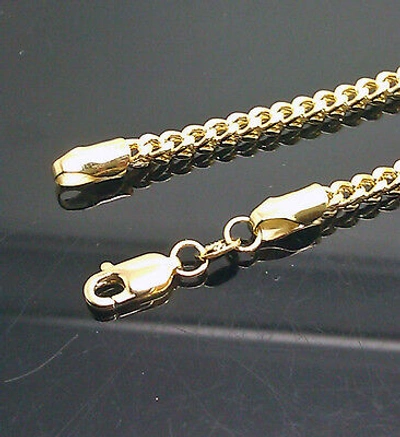 Pre-owned Globalwatches10 Real 10k Yellow Gold 3mm Franco Chain 24" Inch Necklace 100% Authentic 10kt Gold