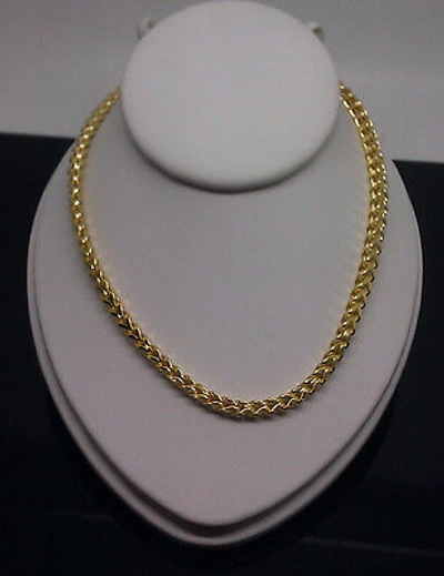 Pre-owned Globalwatches10 Real 10k Yellow Gold 3mm Franco Chain 24" Inch Necklace 100% Authentic 10kt Gold