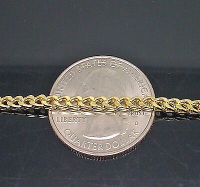 Pre-owned Globalwatches10 Real 10k Yellow Gold 3mm Franco Chain 24" Inch Necklace 100% Authentic 10kt Gold