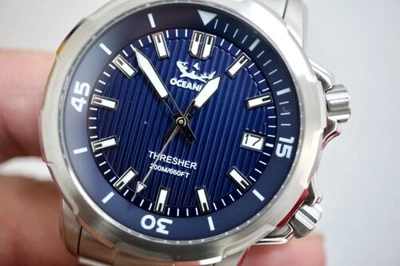 Pre-owned Oceanica Thresher 200m Super Compressor Automatic Watch Blue